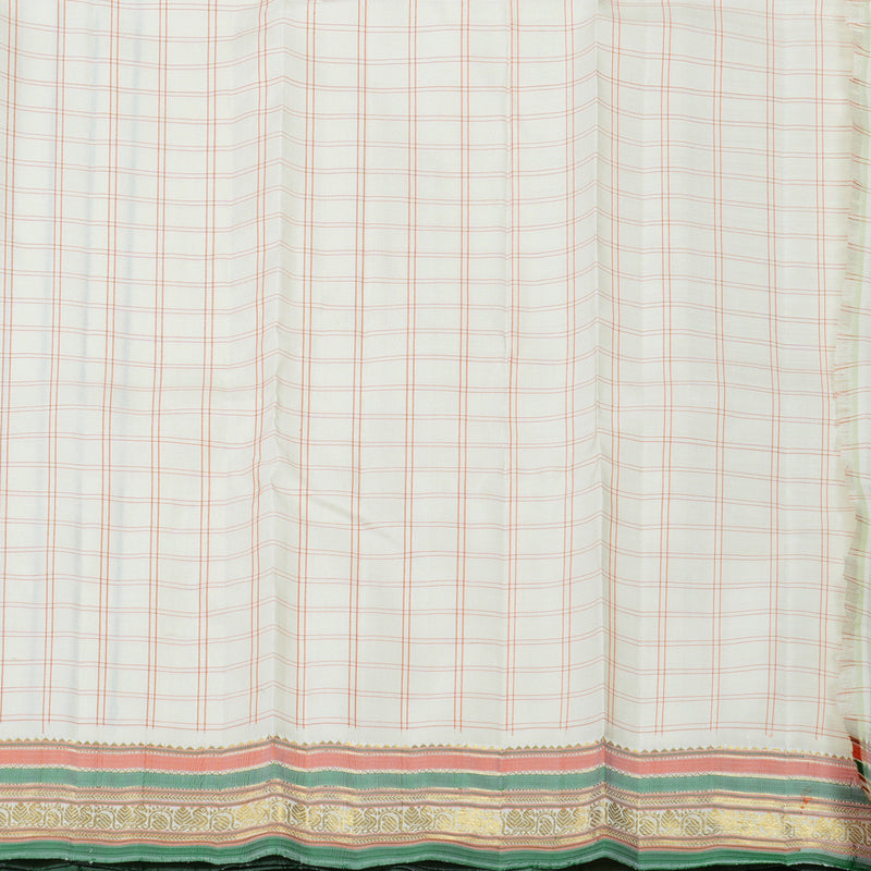 Hayagrivas Handloom Half White Kanjivaram Silk Saree BE525-SBS