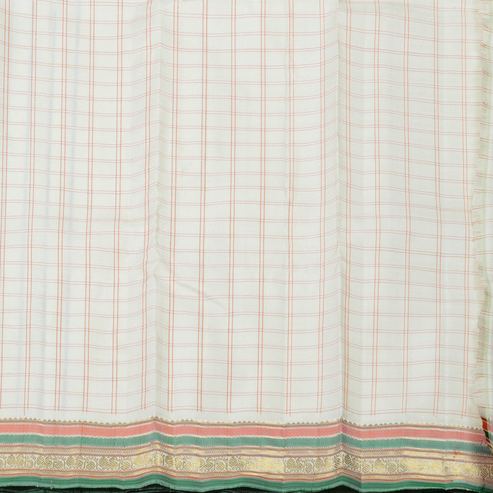 Hayagrivas Handloom Half White Kanjivaram Silk Saree BE525-SBS