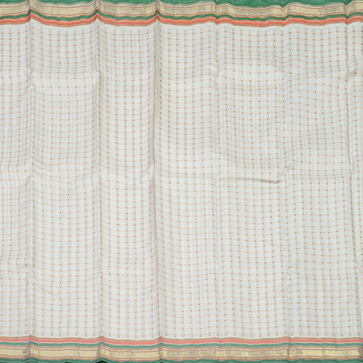 Hayagrivas Handloom Half White Kanjivaram Silk Saree BE525-SBS