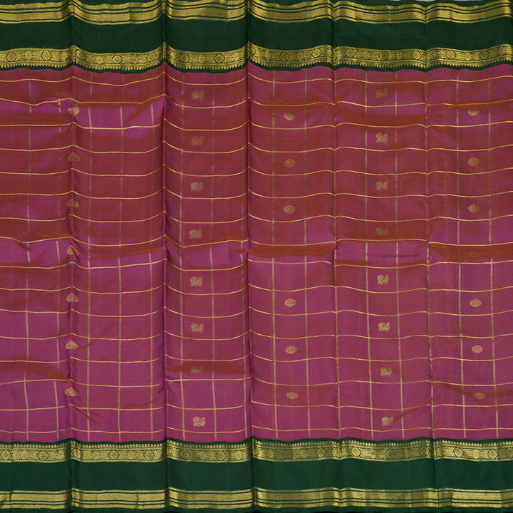 Hayagrivas Handloom Purple Kanjivaram Silk Saree with Bottle Green border BE526-SBS