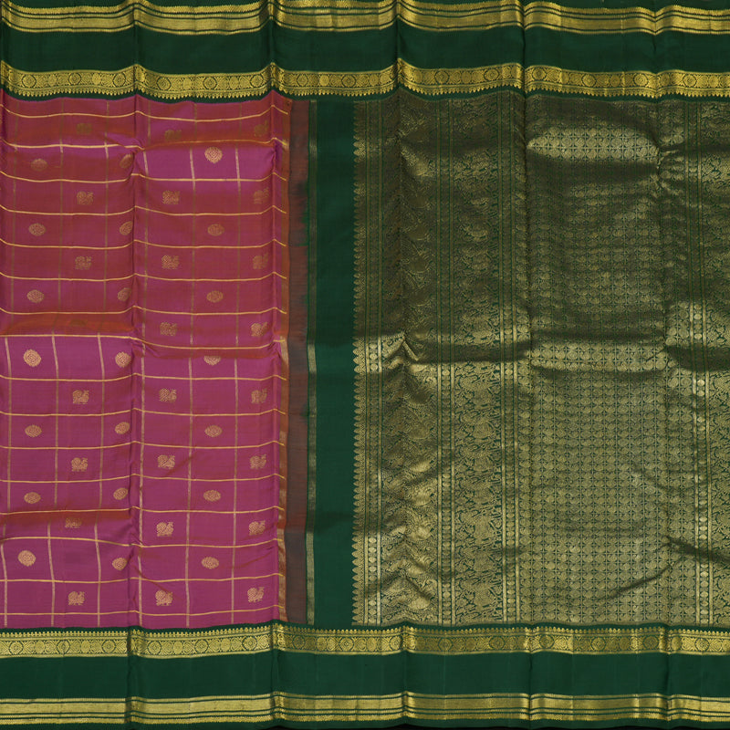 Hayagrivas Handloom Purple Kanjivaram Silk Saree with Bottle Green border BE526-SBS