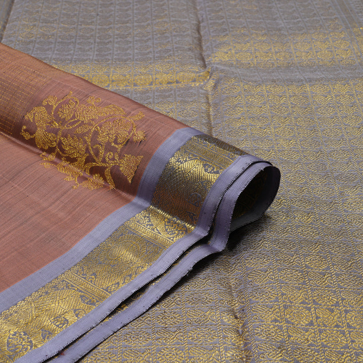 Hayagrivas Handloom Rosewood Pink Kanjivaram Silk Saree with Lavendar border BE528-SBS