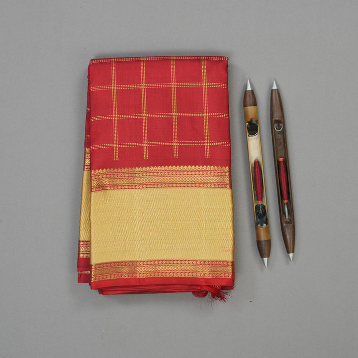Hayagrivas Handloom Red Kanjivaram Silk Saree BE529-SBS