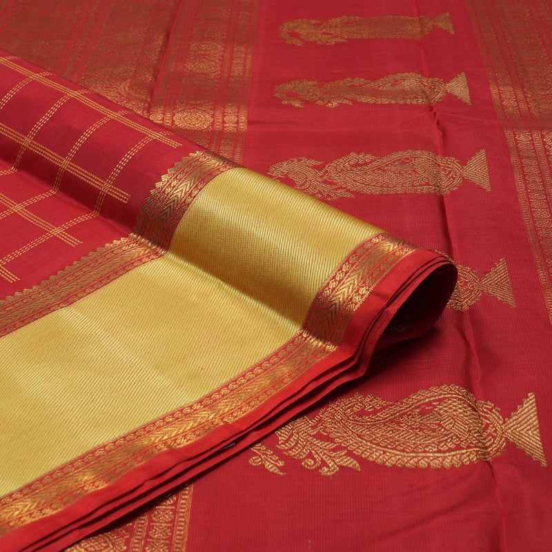 Hayagrivas Handloom Red Kanjivaram Silk Saree BE529-SBS