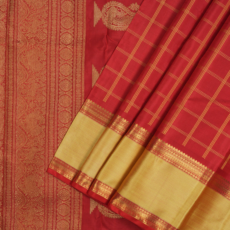 Hayagrivas Handloom Red Kanjivaram Silk Saree BE529-SBS