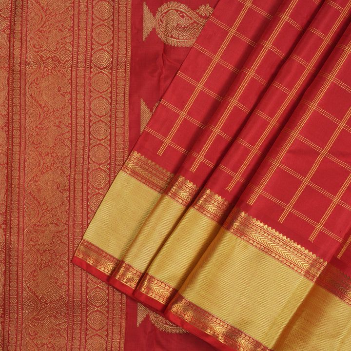 Hayagrivas Handloom Red Kanjivaram Silk Saree BE529-SBS