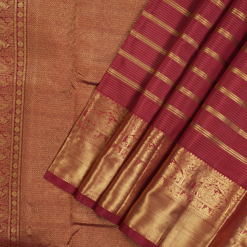 Hayagrivas Handloom Maroon Kanjivaram Silk Saree BE530-SBS
