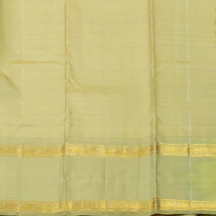 Hayagrivas Handloom Light Elaichi Green Kanjivaram Silk Saree with Sage Green border BE560-SBS