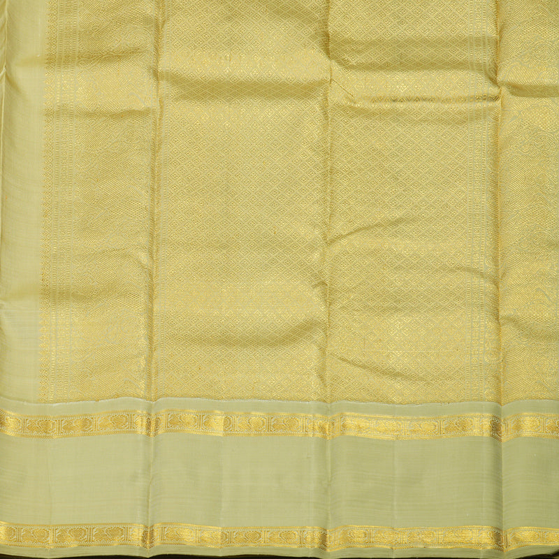 Hayagrivas Handloom Light Elaichi Green Kanjivaram Silk Saree with Sage Green border BE560-SBS