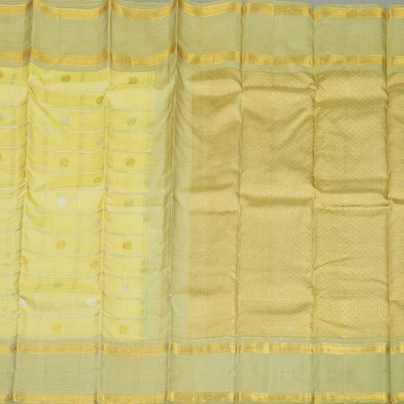 Hayagrivas Handloom Light Elaichi Green Kanjivaram Silk Saree with Sage Green border BE560-SBS