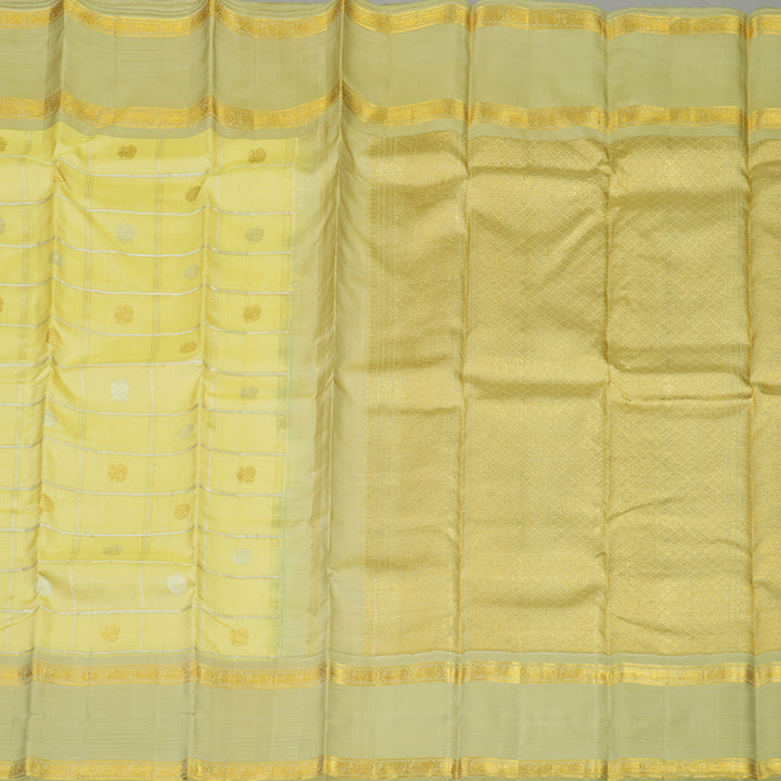 Hayagrivas Handloom Light Elaichi Green Kanjivaram Silk Saree with Sage Green border BE560-SBS