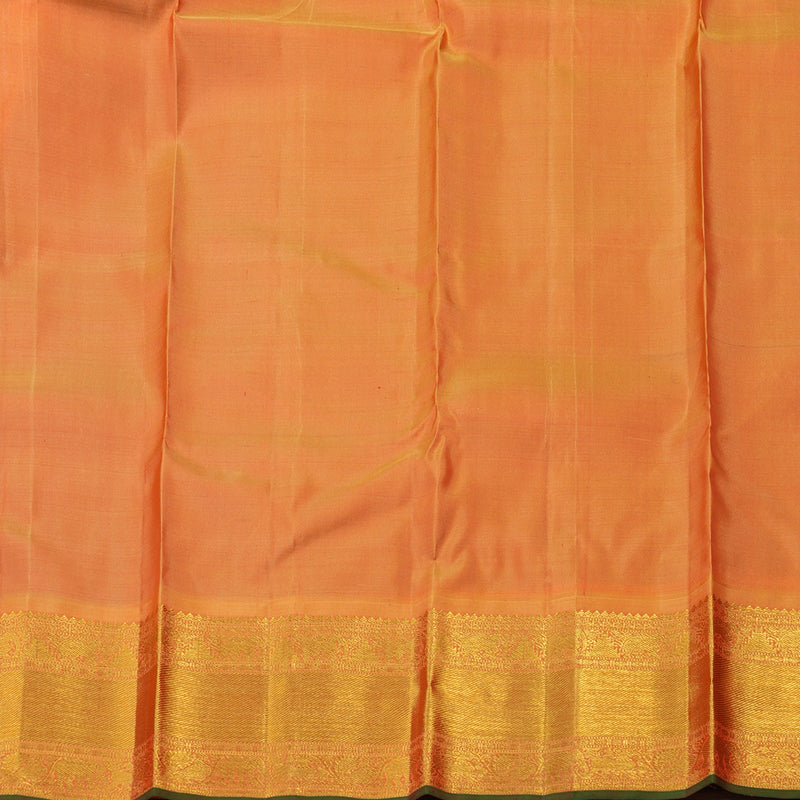 Hayagrivas Handloom Purple Kanjivaram Silk Saree with Golden Orange border BE561-SBS
