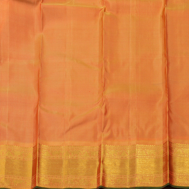 Hayagrivas Handloom Purple Kanjivaram Silk Saree with Golden Orange border BE561-SBS