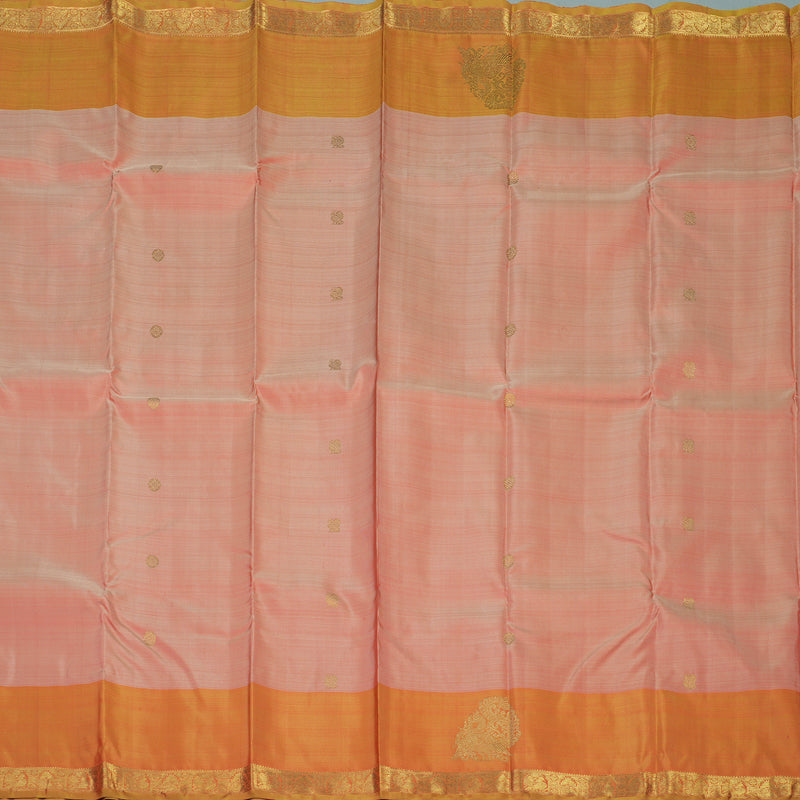 Hayagrivas Handloom Peach Orange Kanjivaram Silk Saree with Orange border BE563-SBS
