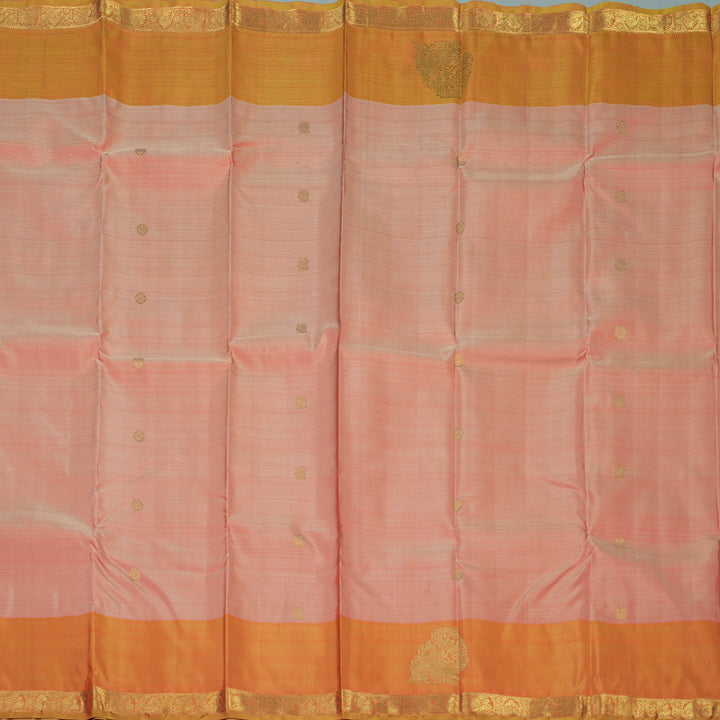Hayagrivas Handloom Peach Orange Kanjivaram Silk Saree with Orange border BE563-SBS
