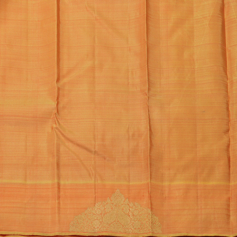 Hayagrivas Handloom Purple Kanjivaram Silk Saree with Golden Orange border BE565-SBS