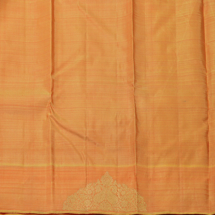 Hayagrivas Handloom Purple Kanjivaram Silk Saree with Golden Orange border BE565-SBS
