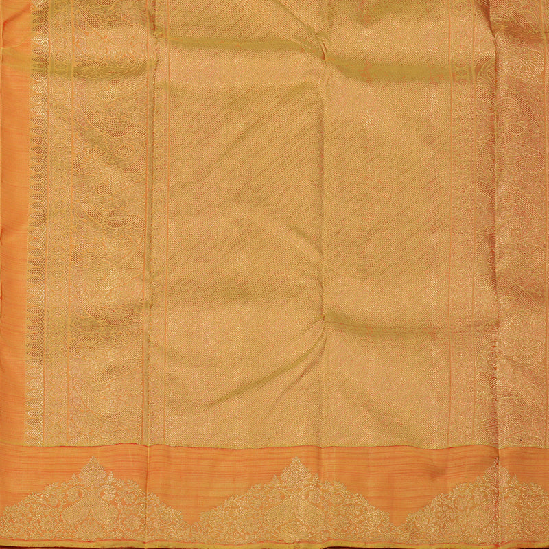 Hayagrivas Handloom Purple Kanjivaram Silk Saree with Golden Orange border BE565-SBS