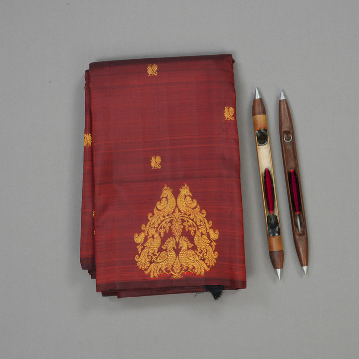 Hayagrivas Handloom Araku Maroon Kanjivaram Silk Saree BE566-SBS