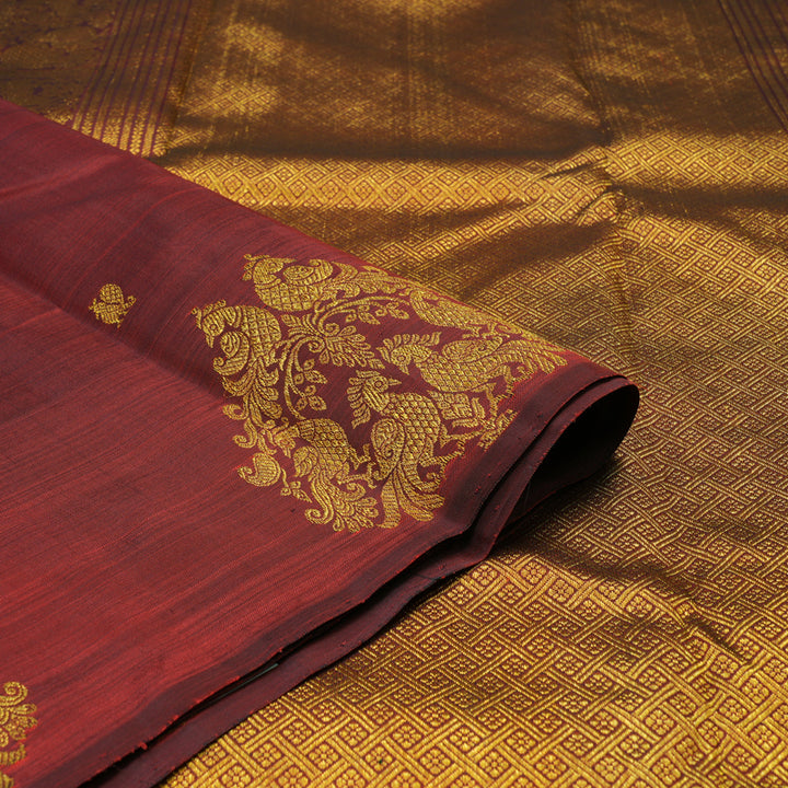 Hayagrivas Handloom Araku Maroon Kanjivaram Silk Saree BE566-SBS