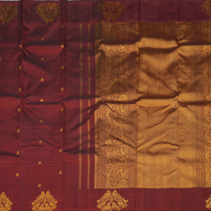 Hayagrivas Handloom Araku Maroon Kanjivaram Silk Saree BE566-SBS