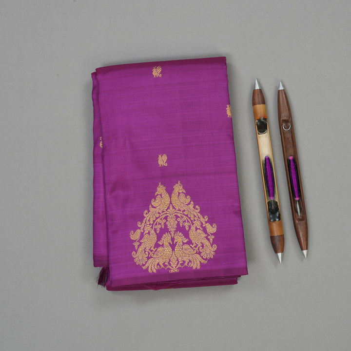 Hayagrivas Handloom Purple Kanjivaram Silk Saree BE567-SBS