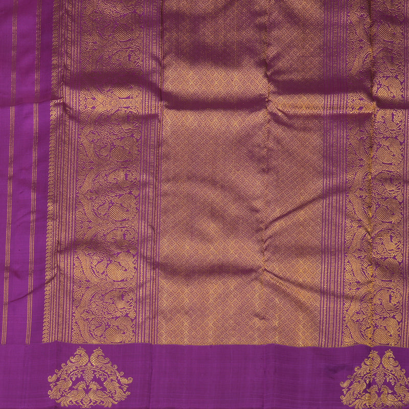 Hayagrivas Handloom Purple Kanjivaram Silk Saree BE567-SBS