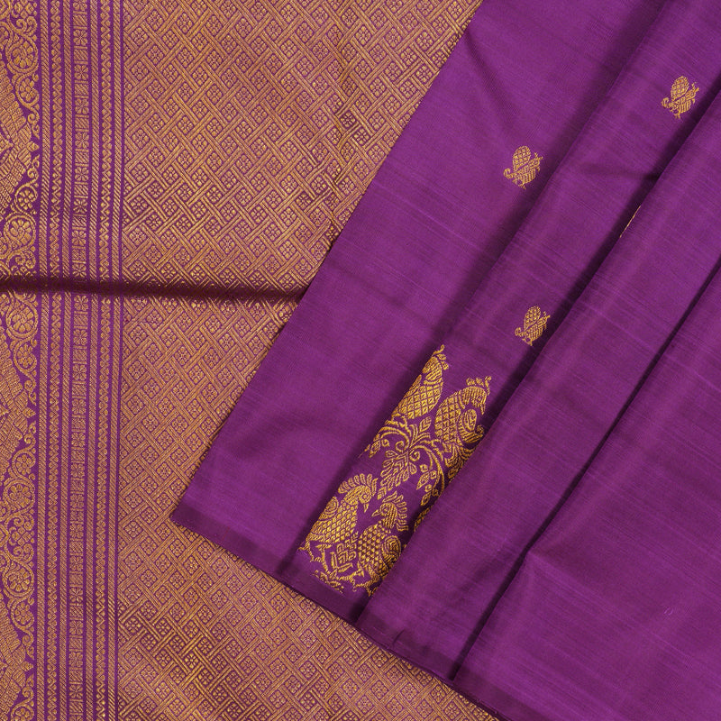 Hayagrivas Handloom Purple Kanjivaram Silk Saree BE567-SBS