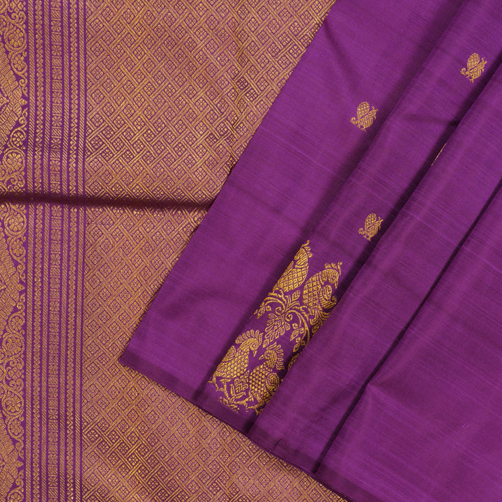 Hayagrivas Handloom Purple Kanjivaram Silk Saree BE567-SBS