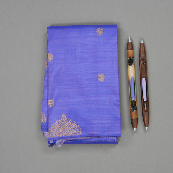 Hayagrivas Handloom Purple-Blue Kanjivaram Silk Saree BE568-SBS