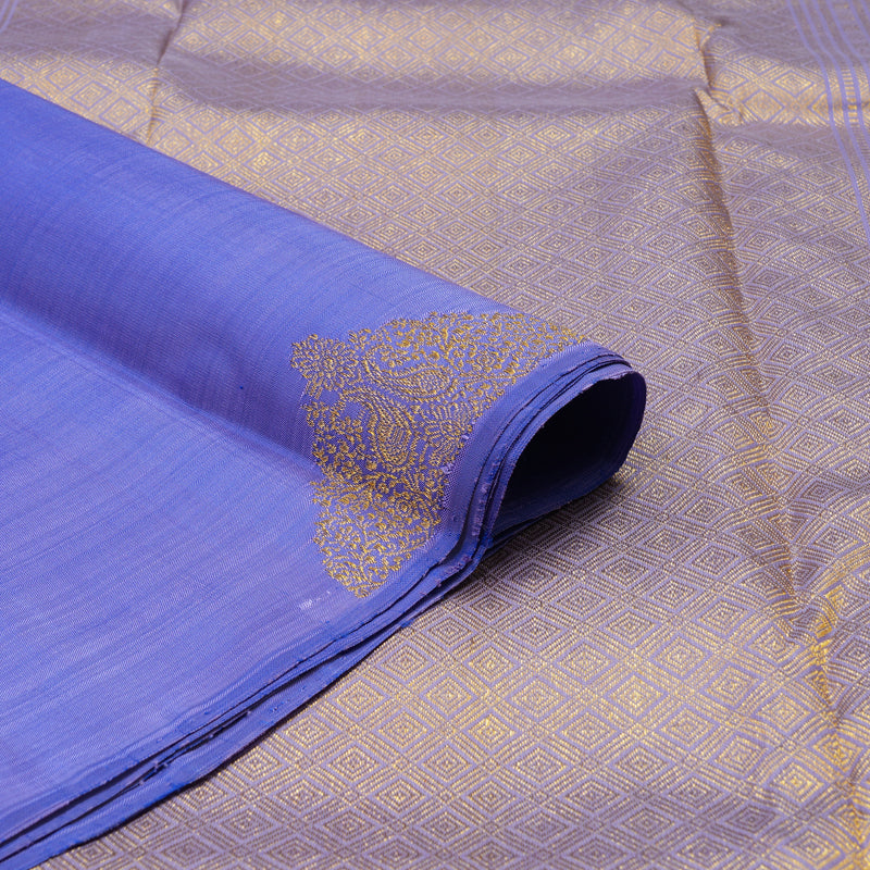 Hayagrivas Handloom Purple-Blue Kanjivaram Silk Saree BE568-SBS