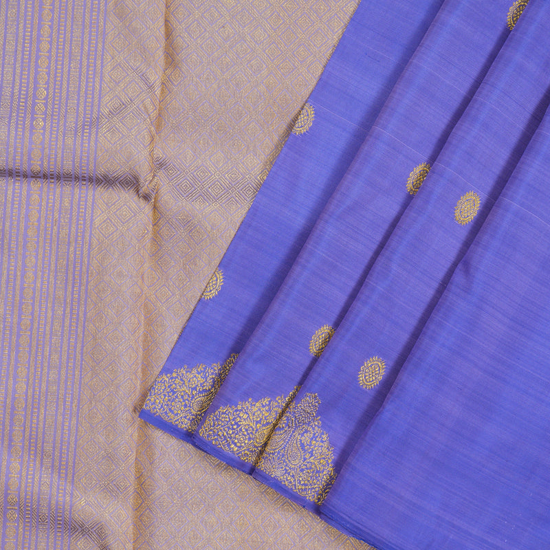 Hayagrivas Handloom Purple-Blue Kanjivaram Silk Saree BE568-SBS