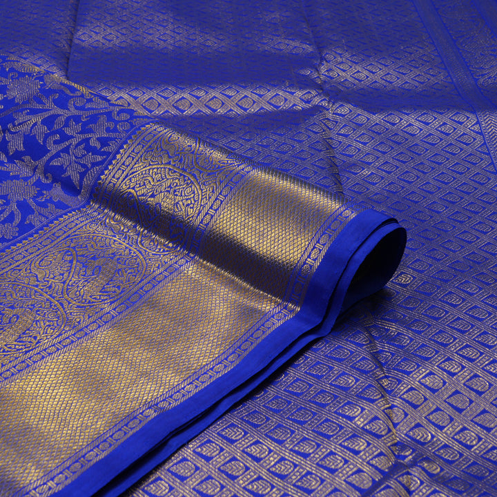 Hayagrivas Handloom MS Blue Kanjivaram Silk Saree BE569-SBS