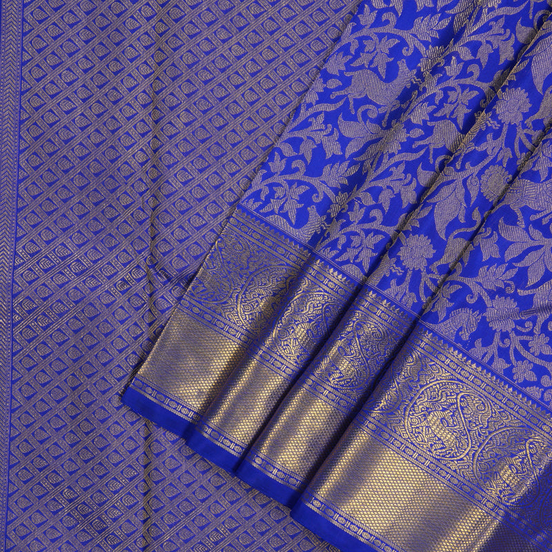 Hayagrivas Handloom MS Blue Kanjivaram Silk Saree BE569-SBS