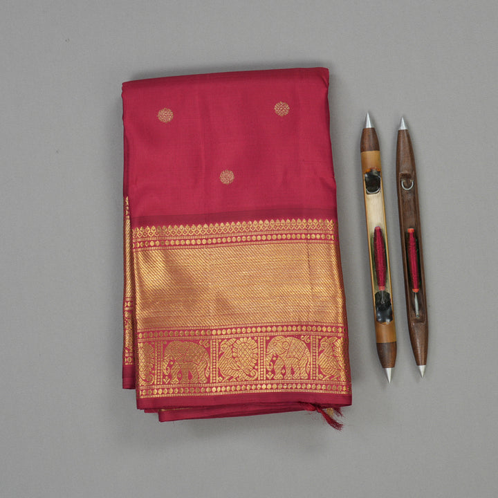 Hayagrivas Handloom Maroon Kanjivaram Silk Saree BE572-SBS