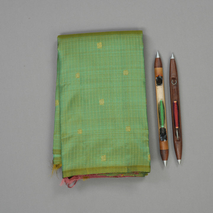 Hayagrivas Handloom Light Green Kanjivaram Silk Saree BE576-SBS