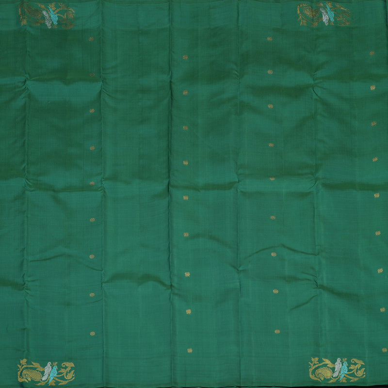 Hayagrivas Handloom Sapphire Green Kanjivaram Silk Saree BE577-SBS