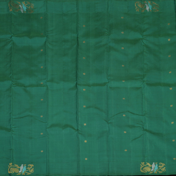 Hayagrivas Handloom Sapphire Green Kanjivaram Silk Saree BE577-SBS