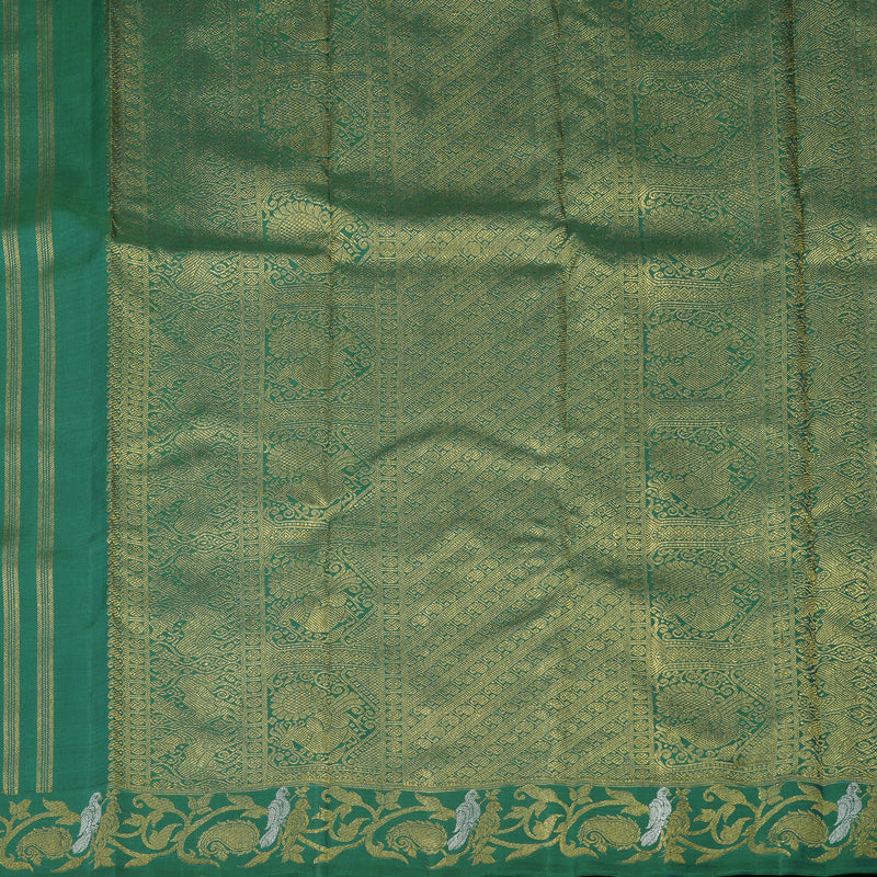 Hayagrivas Handloom Sapphire Green Kanjivaram Silk Saree BE577-SBS