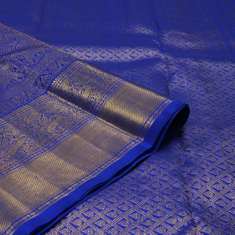 Hayagrivas Handloom MS Blue Kanjivaram Silk Saree BE586-SBS