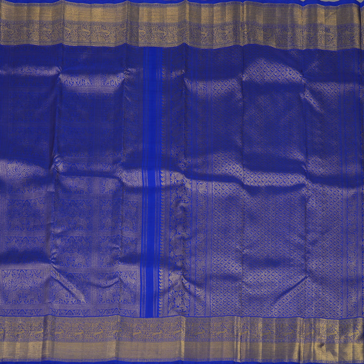 Hayagrivas Handloom MS Blue Kanjivaram Silk Saree BE586-SBS