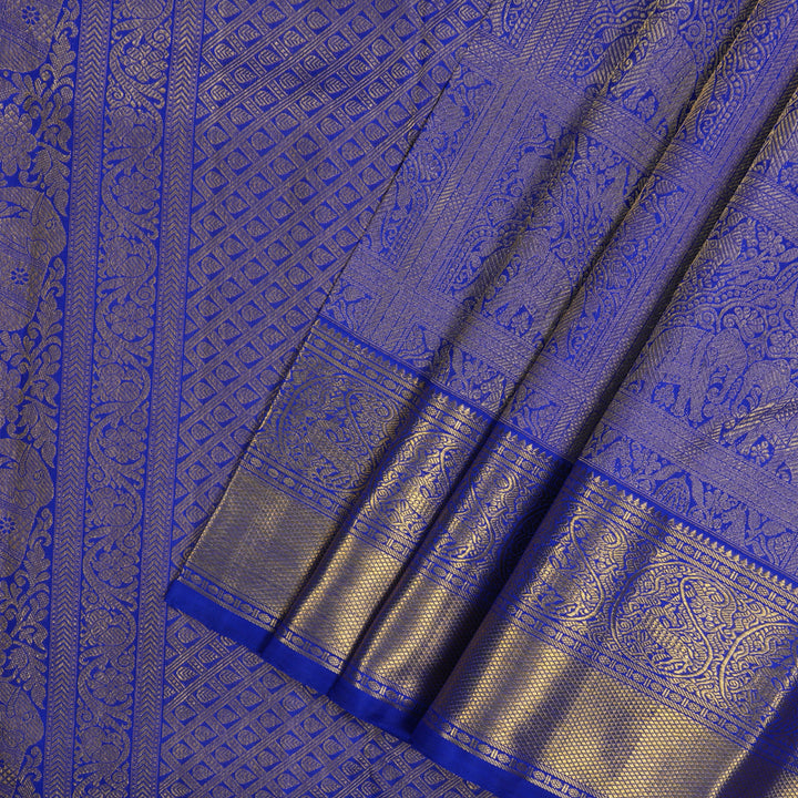 Hayagrivas Handloom MS Blue Kanjivaram Silk Saree BE586-SBS