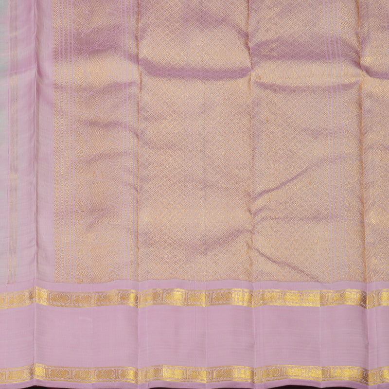 Hayagrivas Handloom Pista Green Kanjivaram Silk Saree with Lotus Pink border BE593-SBS