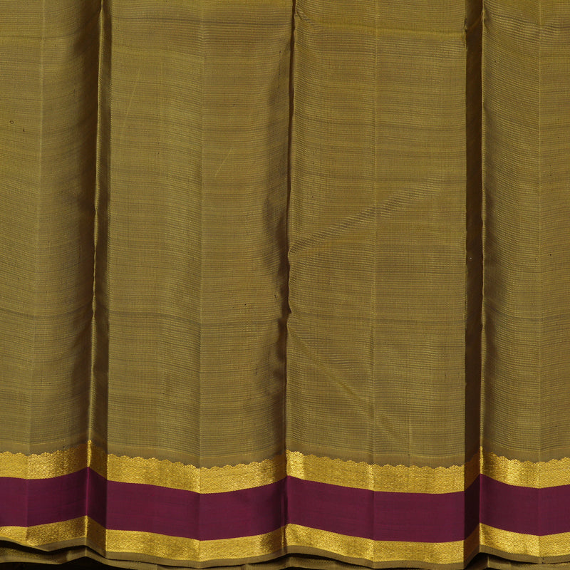 Hayagrivas Handloom Karum Pachai Kanjivaram Silk Saree with Wine border BE595-SBS