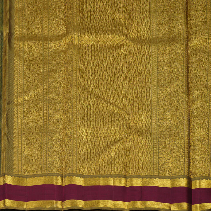 Hayagrivas Handloom Karum Pachai Kanjivaram Silk Saree with Wine border BE595-SBS