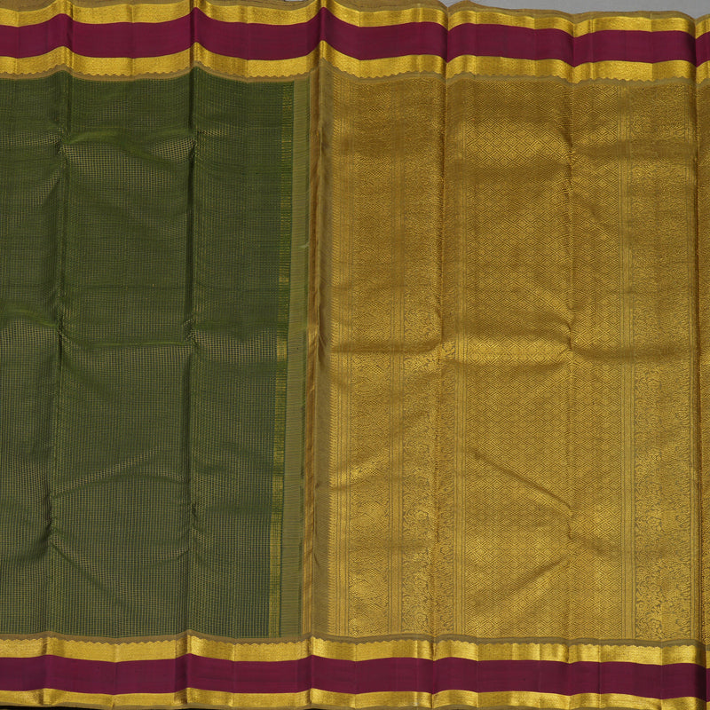 Hayagrivas Handloom Karum Pachai Kanjivaram Silk Saree with Wine border BE595-SBS