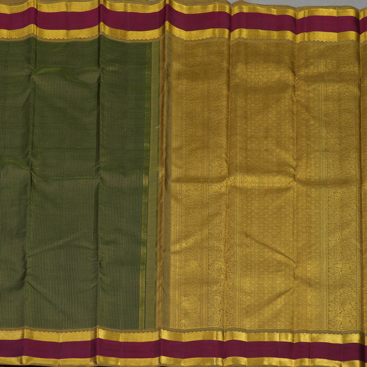 Hayagrivas Handloom Karum Pachai Kanjivaram Silk Saree with Wine border BE595-SBS