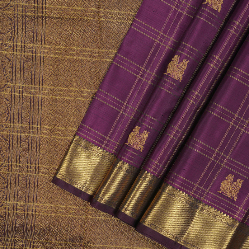 Hayagrivas Handloom Violet Kanjivaram Silk Saree BE597-SBS