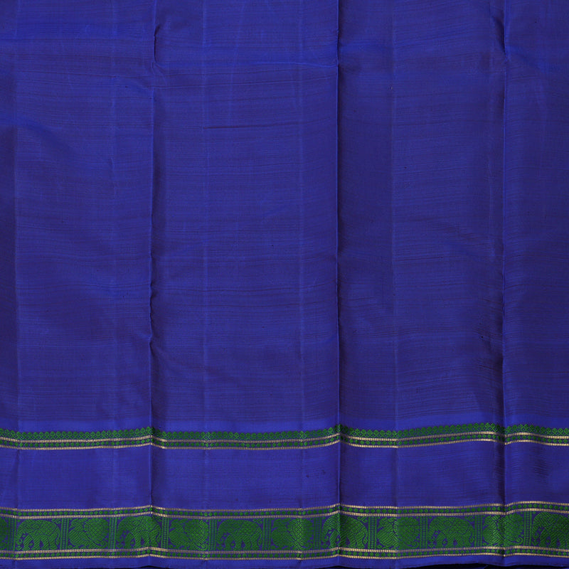 Hayagrivas Handloom Mehandi Green Kanjivaram Silk Saree with Royal Blue border BE624-SBS