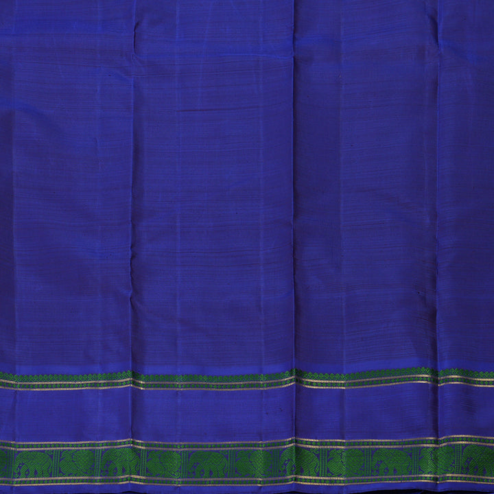 Hayagrivas Handloom Mehandi Green Kanjivaram Silk Saree with Royal Blue border BE624-SBS
